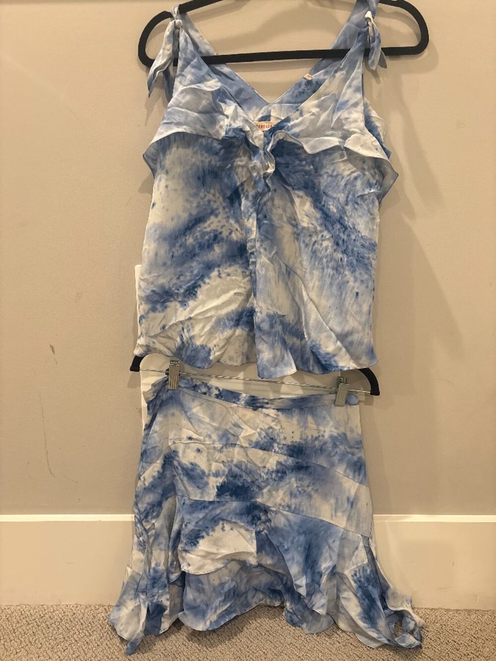Rebecca Taylor Blue Tie-Dye Top and Skirt Set - Size S (runs a bit big)
